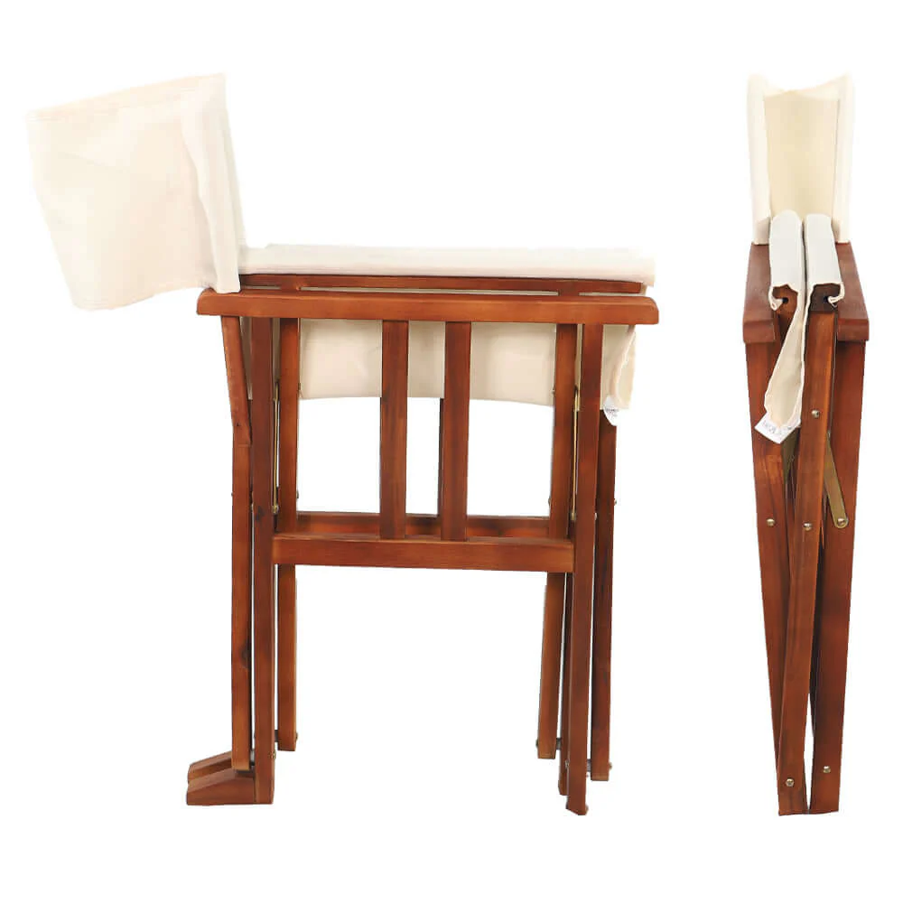 Outdoor Wood Fabric Folding Chair - Image 5