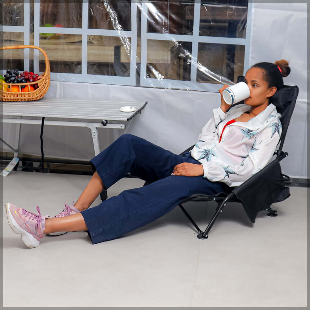 Patio Lounge Low Height Chair with Arm Rest for Reading Garden Chair - Image 13