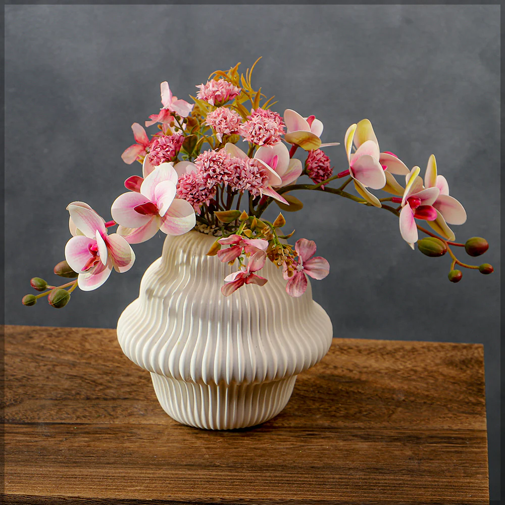 Pink Flower Arrangements with Vase - Image 3