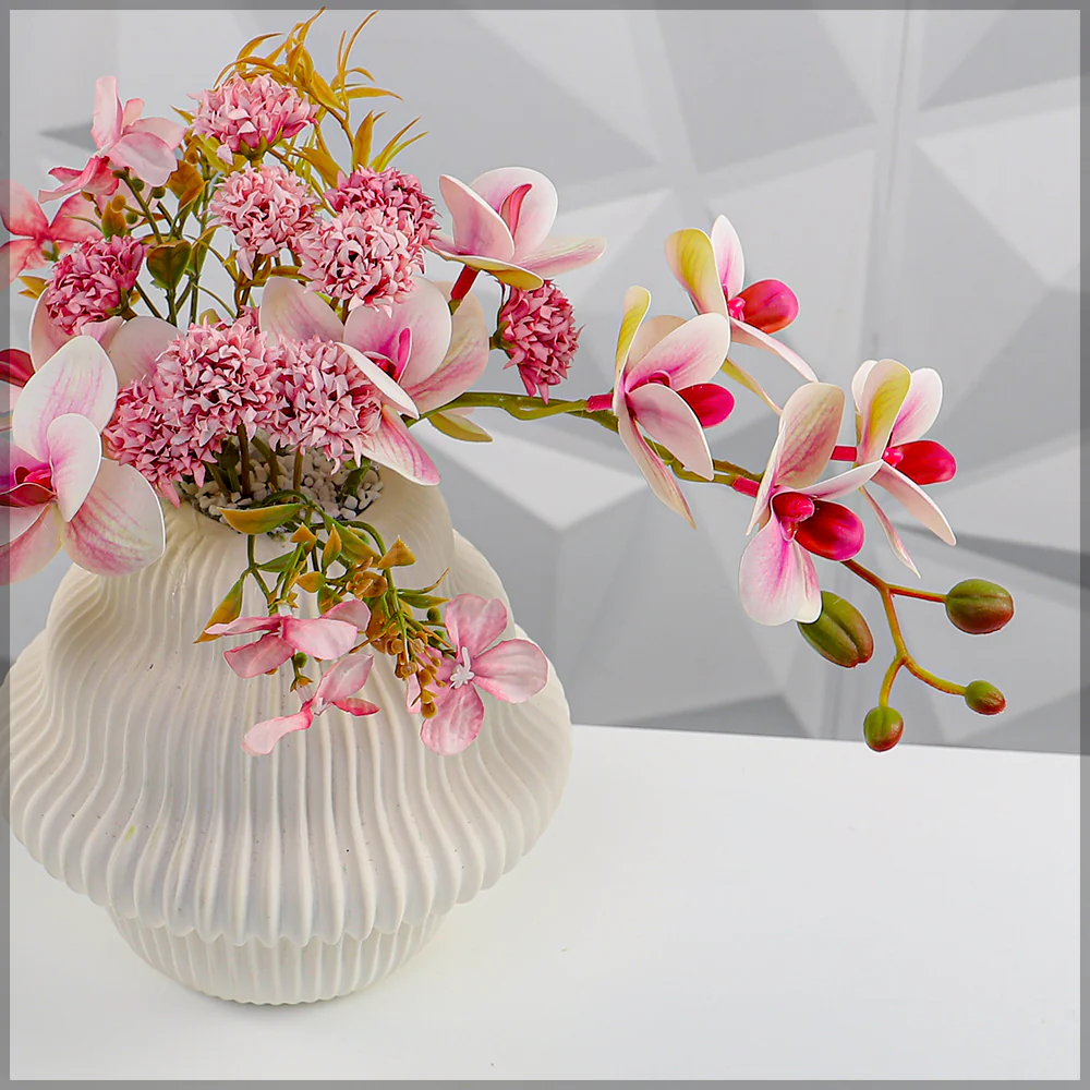 Pink Flower Arrangements with Vase - Image 4