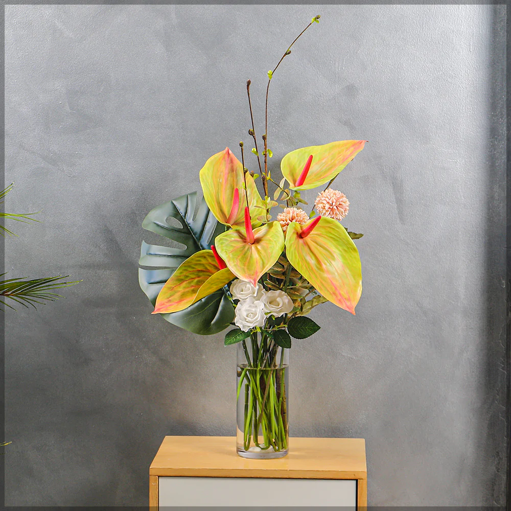 Real Touch Single Stem Artificial Anthurium Flower(without vase) - Image 13