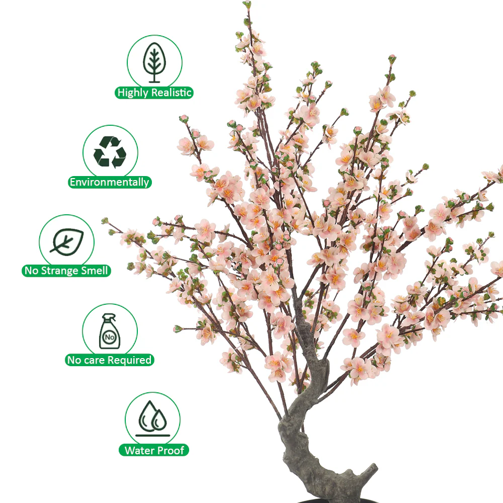 Realistic Artificial Cherry Tree(with black nursery pot) - Image 5