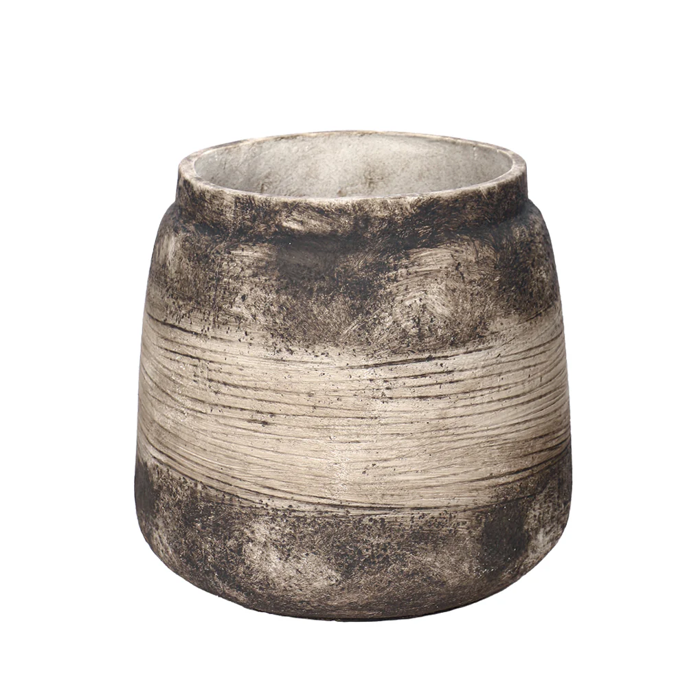 Retro Design Round Jar Shape Concrete Pot - Image 4