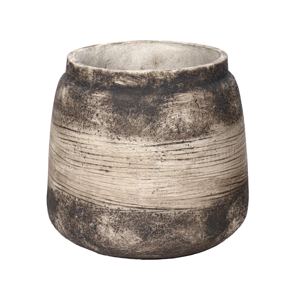 Retro Design Round Jar Shape Concrete Pot - Image 7