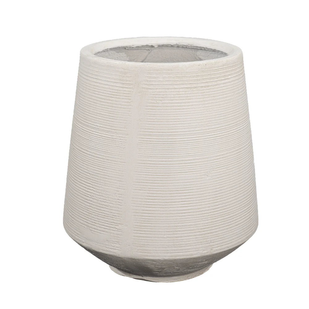 Ridged Design Concrete Pot