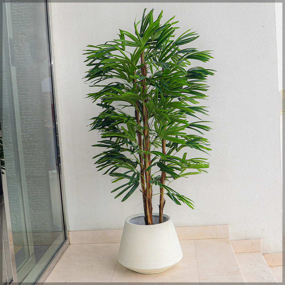 Ridged Design Concrete Pot - Image 6
