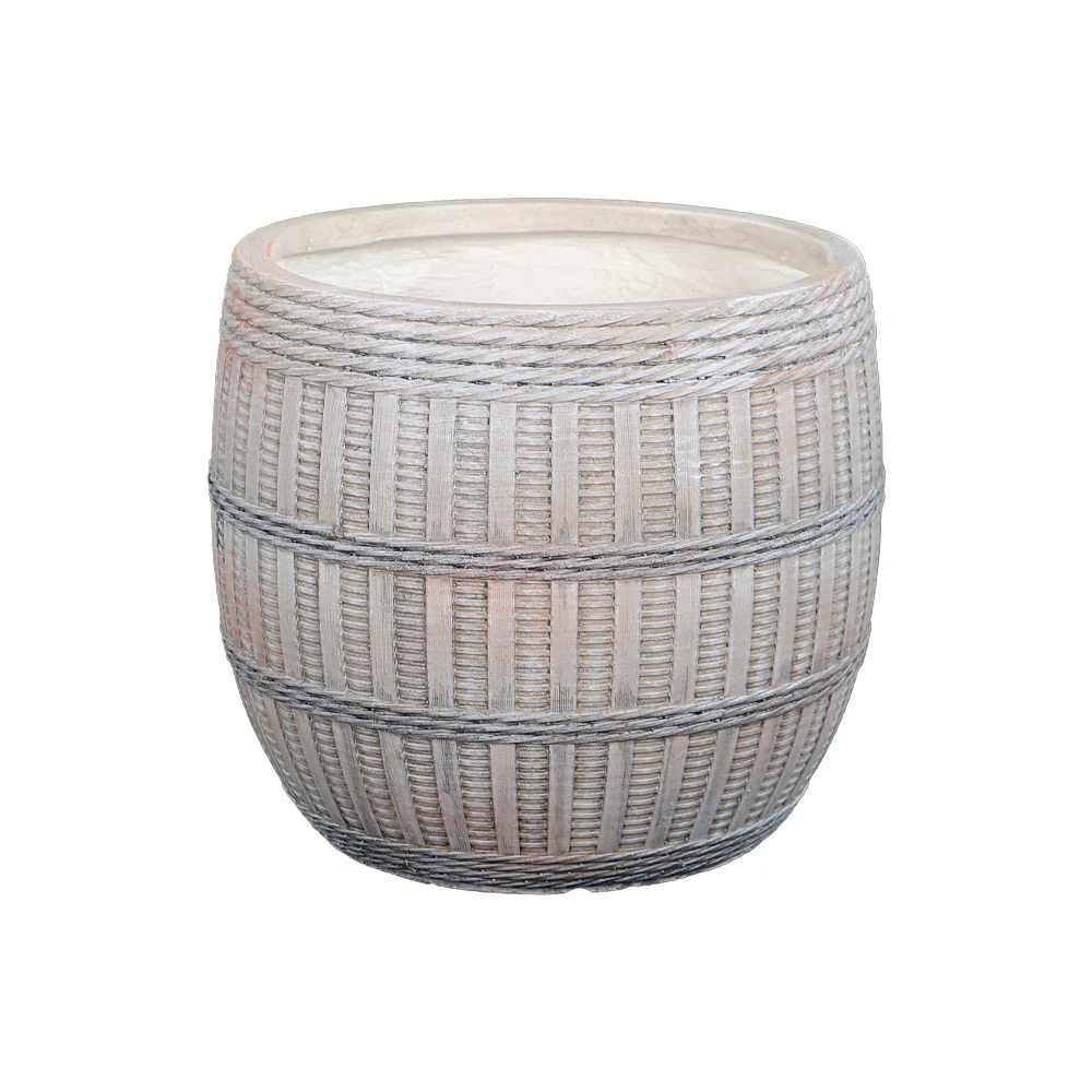 Round Basket Design Concrete Planter - Image 4