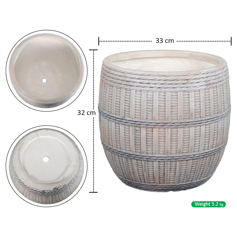 Round Basket Design Concrete Planter - Image 5