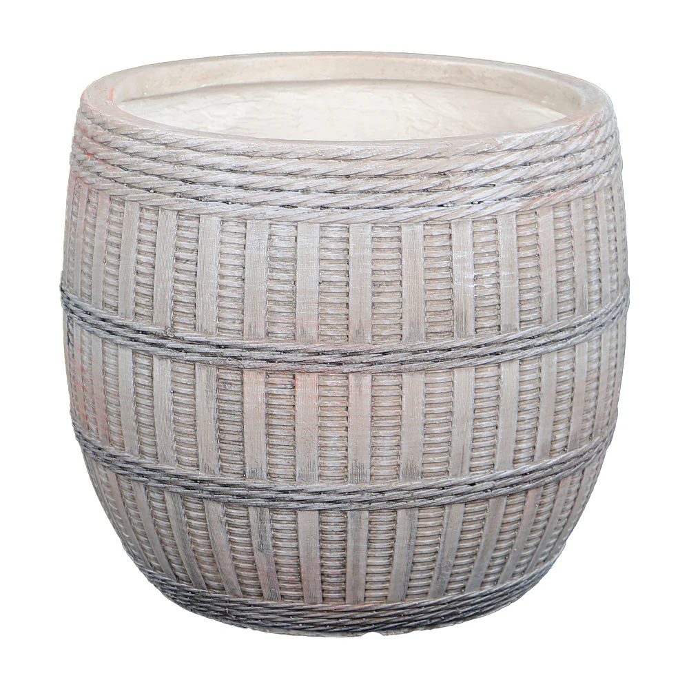 Round Basket Design Concrete Planter - Image 7