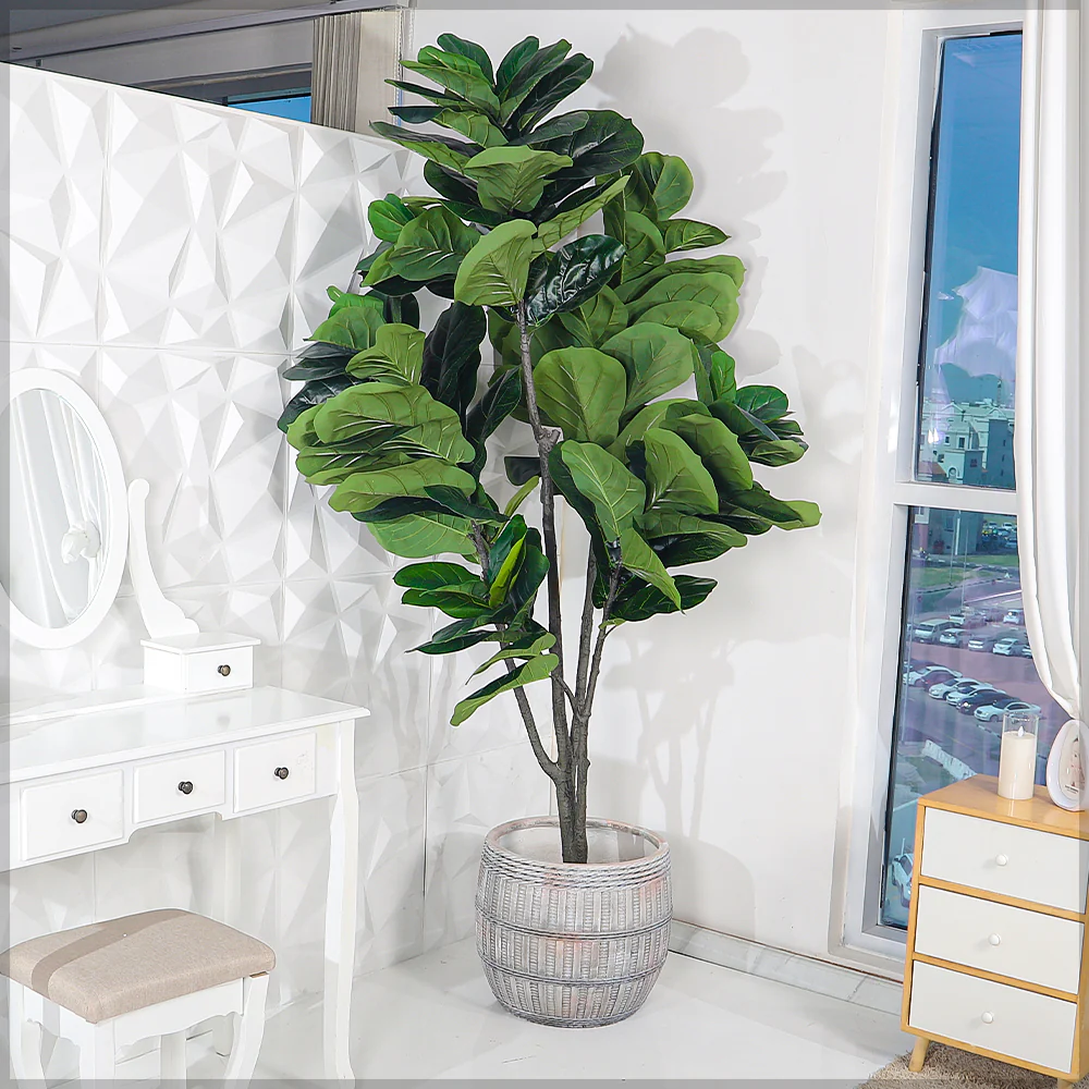 Round Basket Design Concrete Planter - Image 9