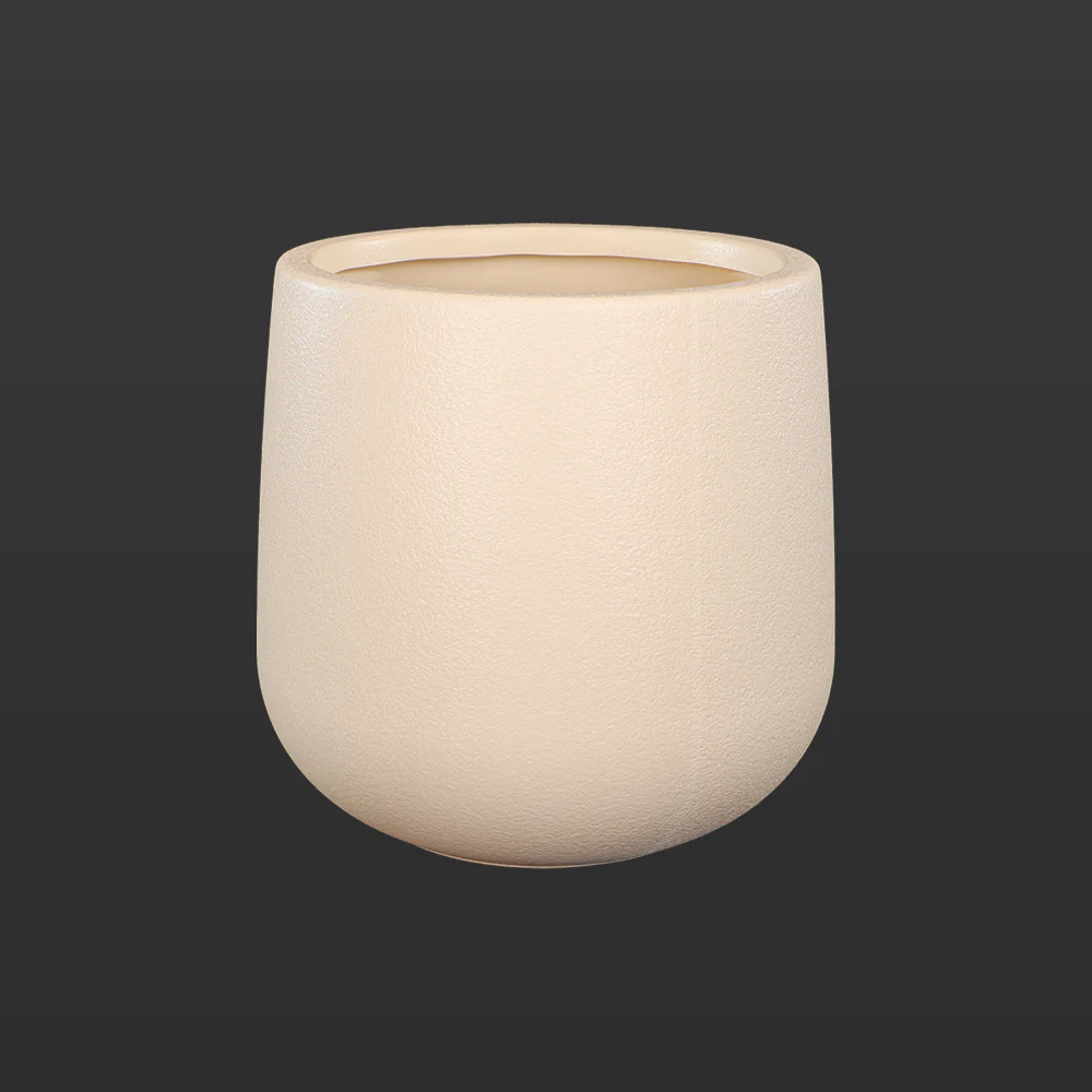 Round Cream Plastic Pot