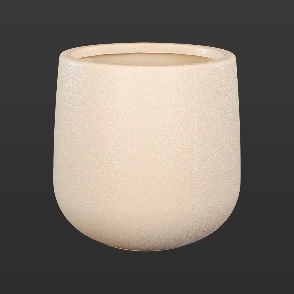 Round Cream Plastic Pot - Image 4