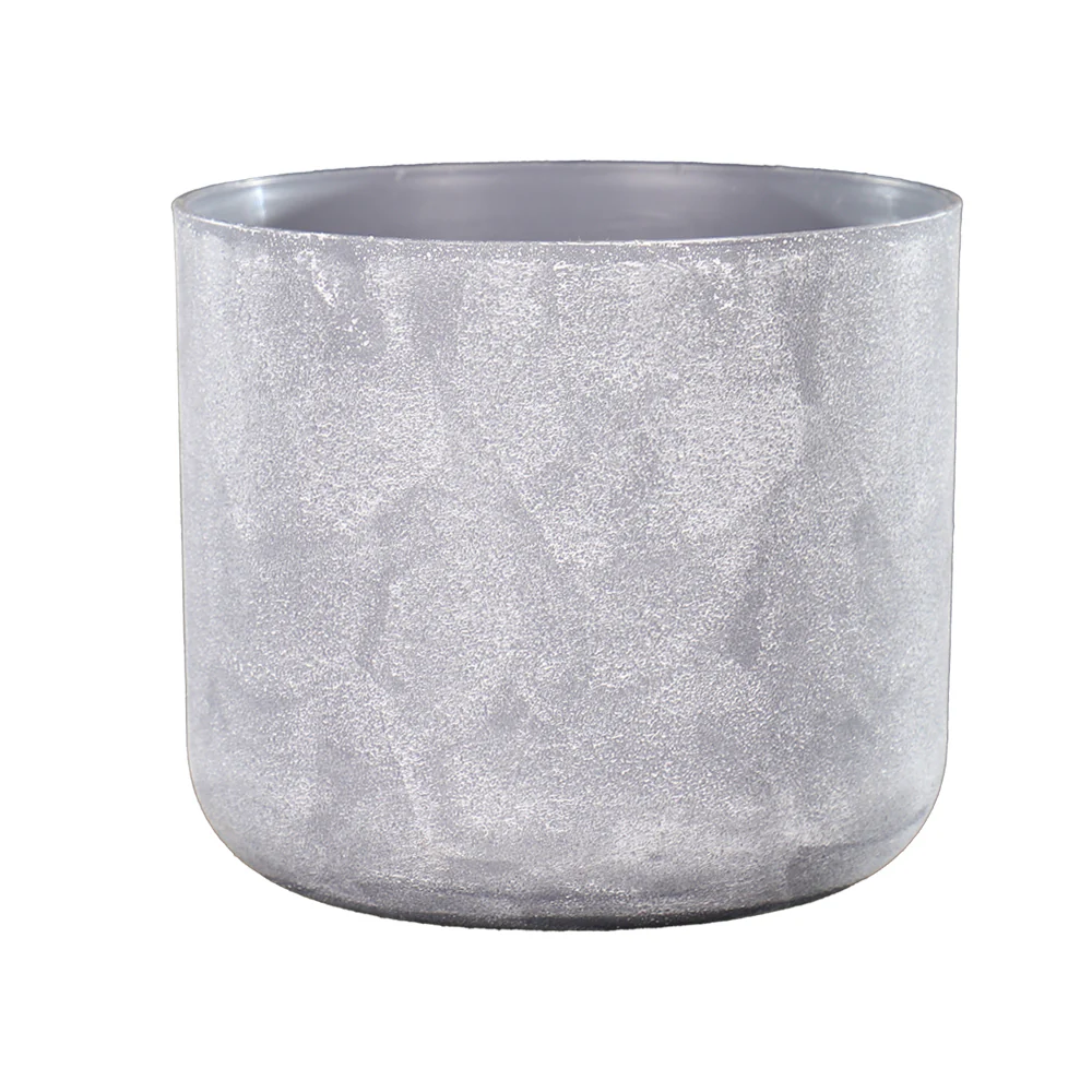 Round Gray Plastic Pot - Image 10