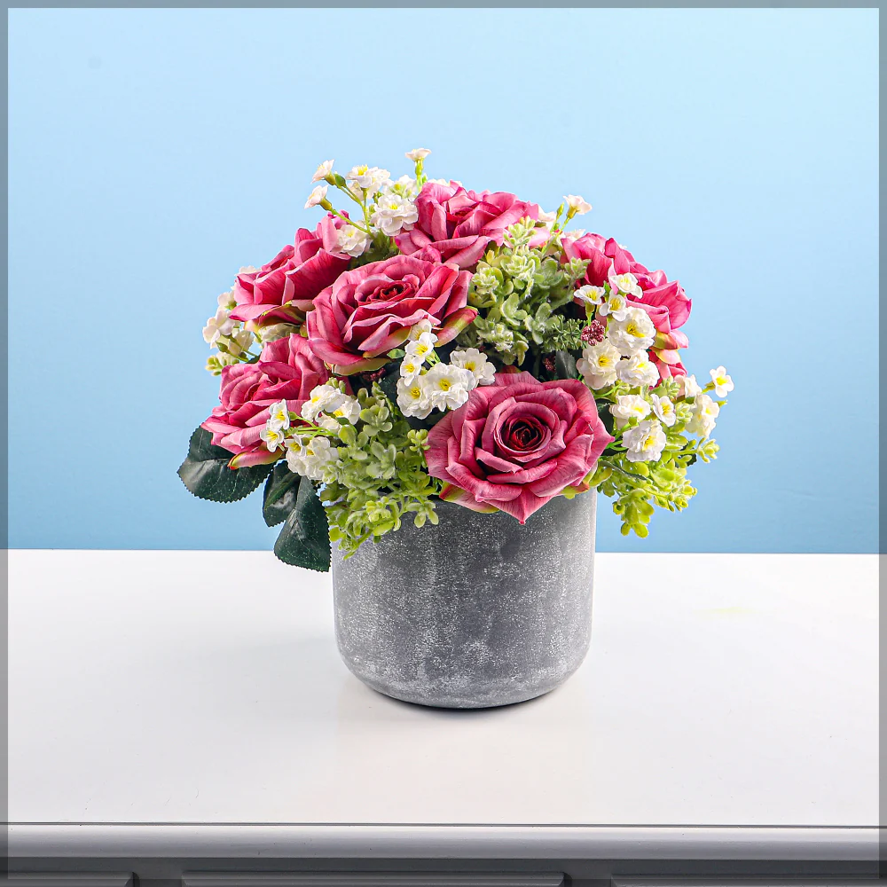 Round Gray Plastic Pot - Image 9