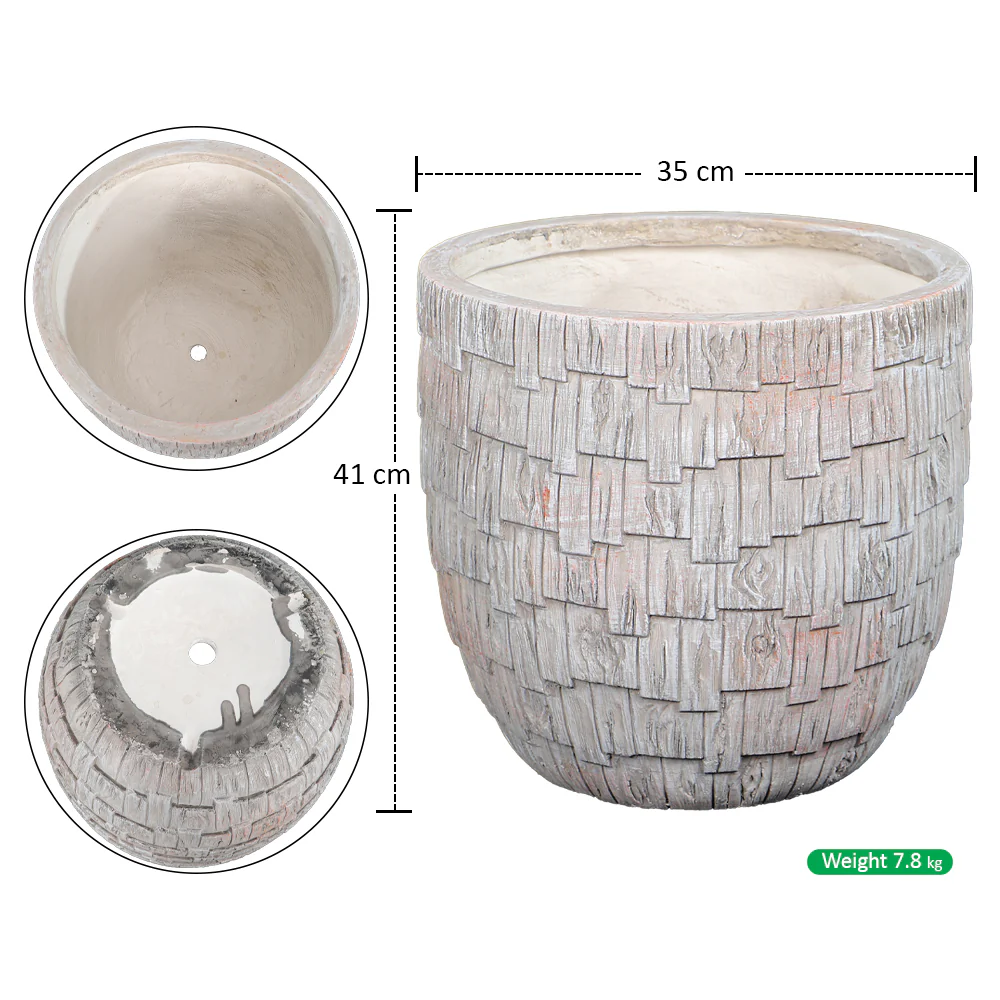 Round Layered Designed Concrete Planter - Image 8