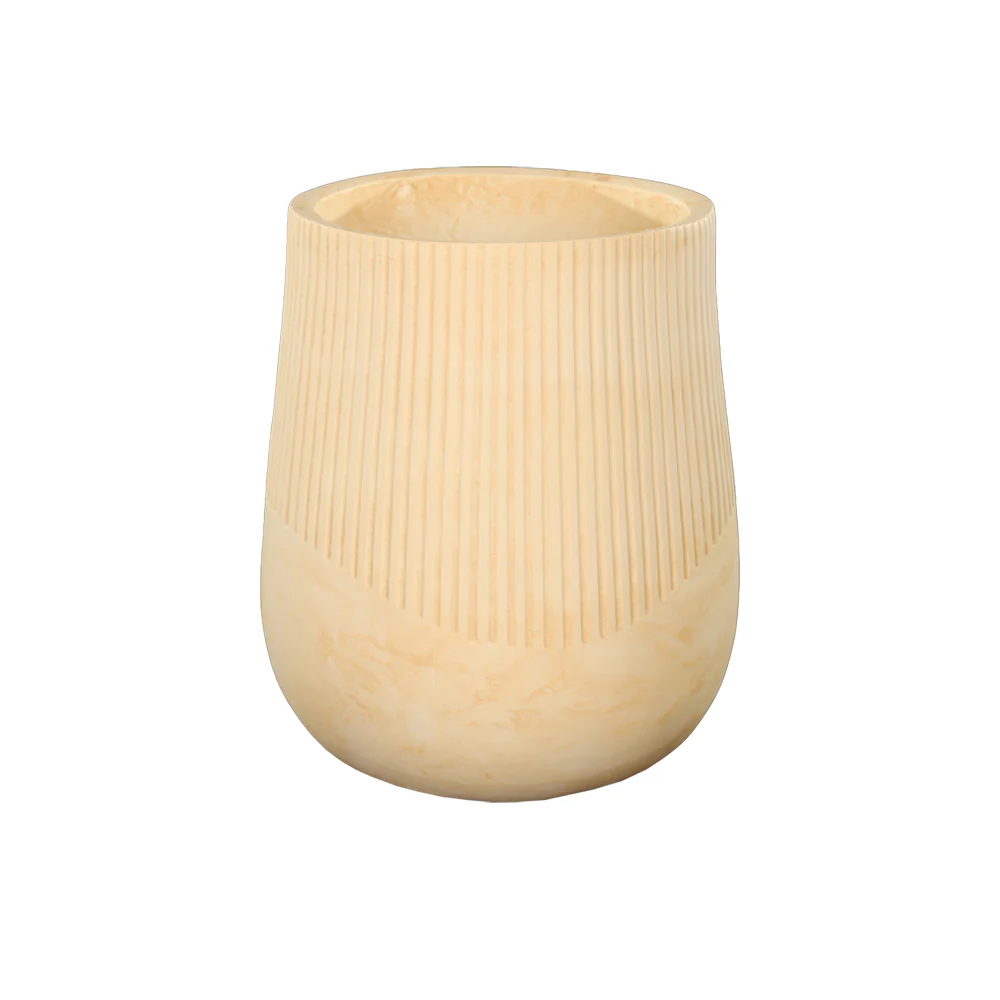 Round Lined Magnesium Oxide Planter - Image 3