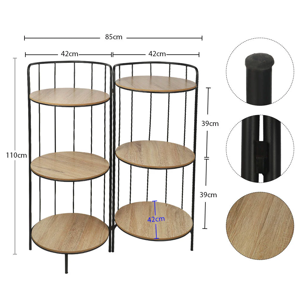 Round Metal foldable Wood Table(without accessories) - Image 2