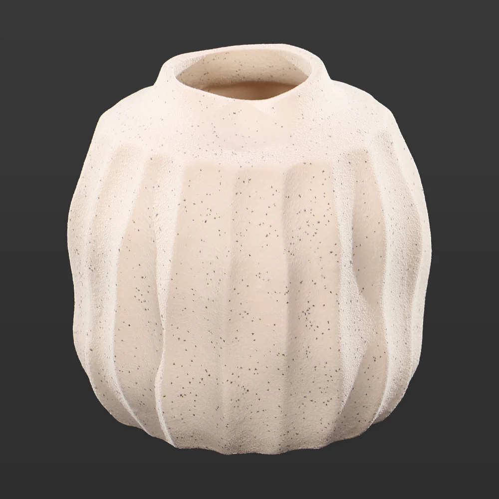 Round Wavy Ceramic Vase - Image 3