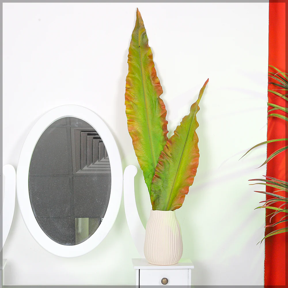 Rubberised Strelitzia Single Leaf Stem (without vase) - Image 5