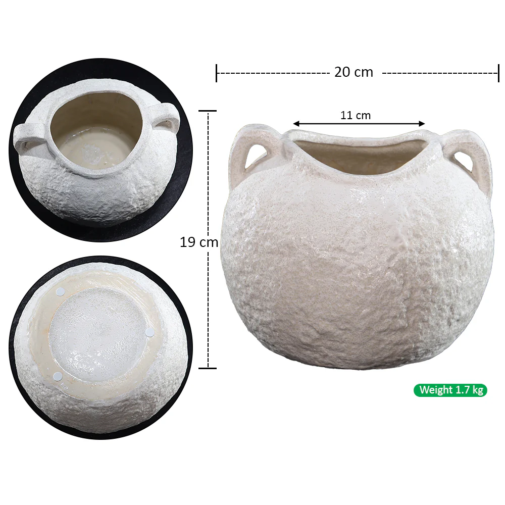 Rustic Textured Ceramic Vase - Image 2