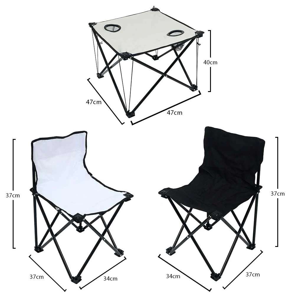 Set Of 2 Folding Chairs With Folding Table - Image 4