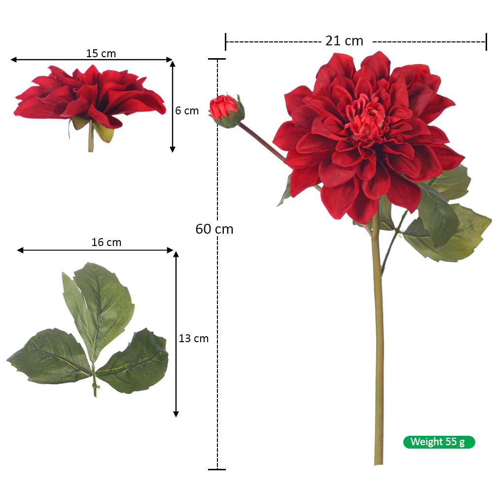 Single Artificial Dahlia Spray - Image 2