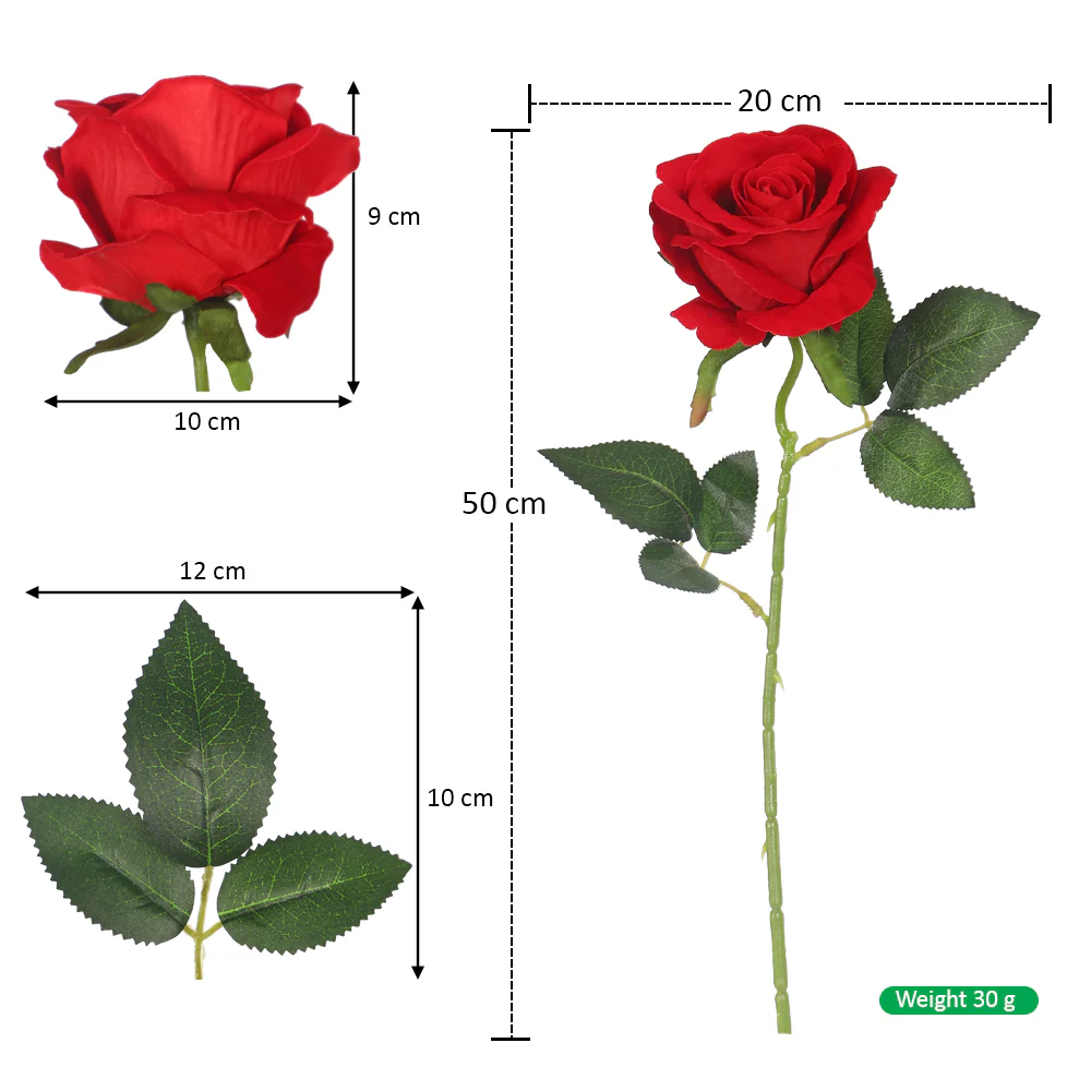 Single Stem Artificial Rose Flower (without vase) - Image 11