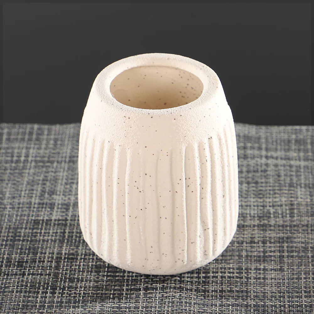 Small Ribbed Ceramic Vase