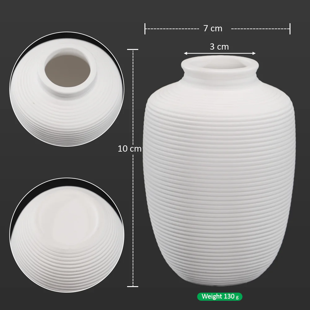 Small Sizes White Ceramic Vase - Image 6