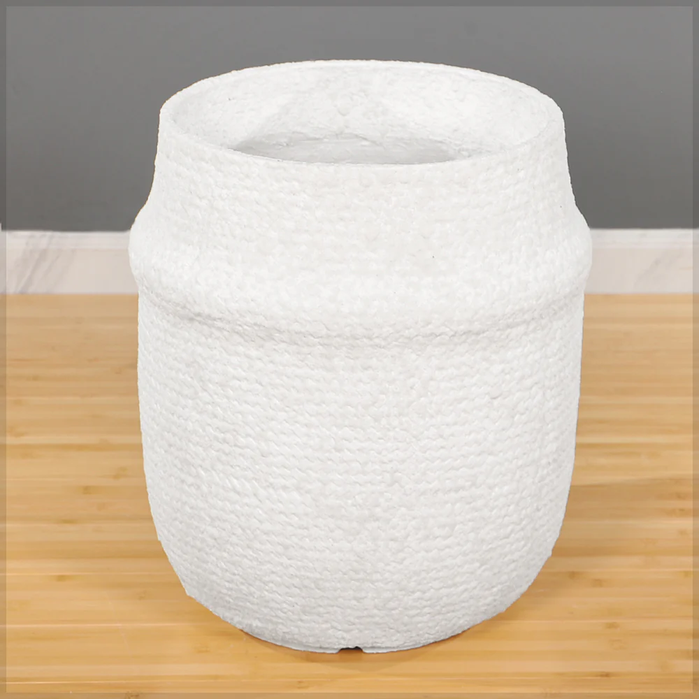 Soft Textured White Decorative Basket - Image 6