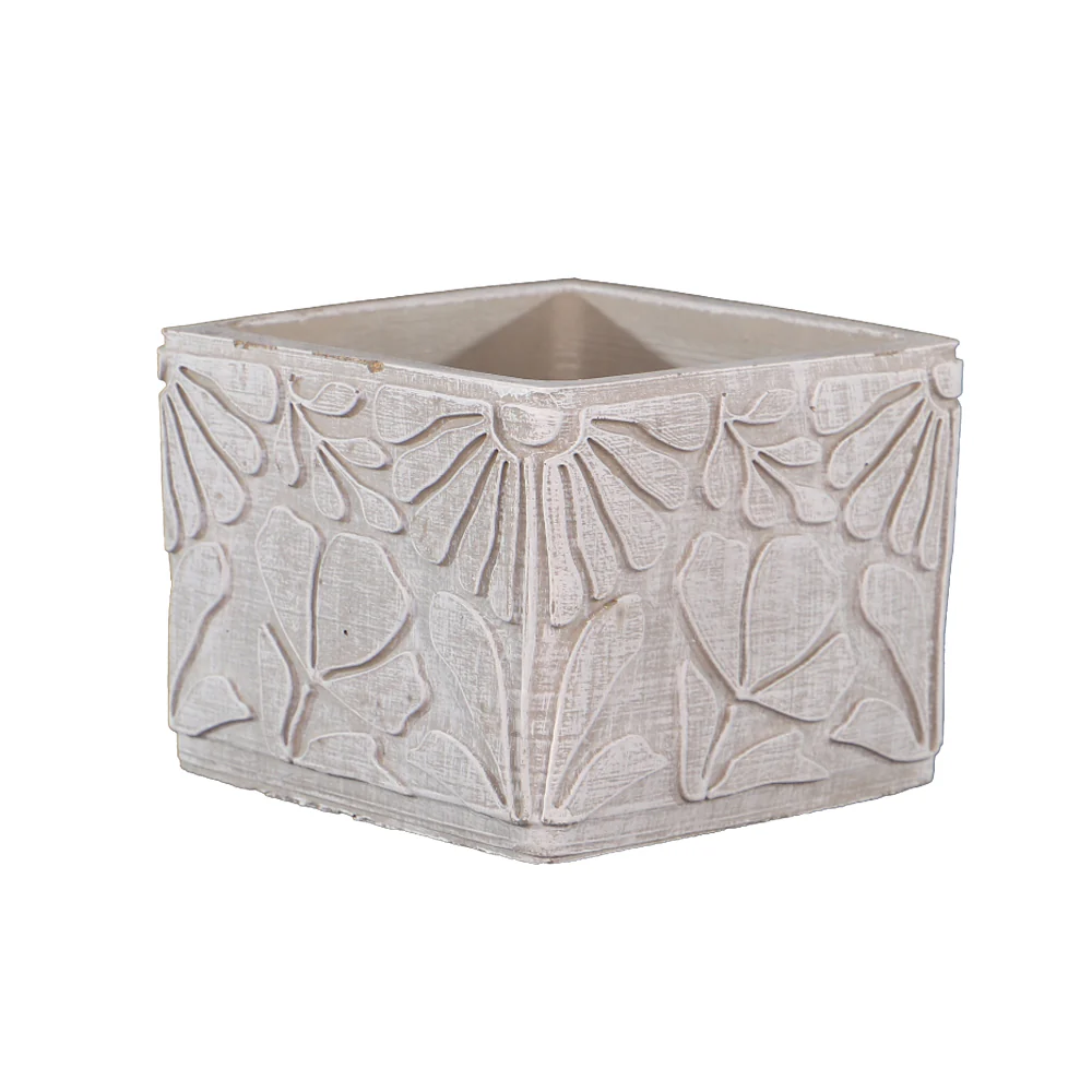 Square Cement Decorative Vase - Image 4