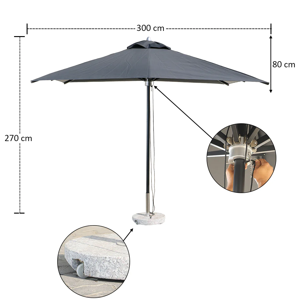Square Gray Umbrella without Base - Image 4