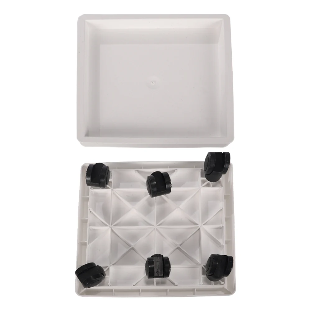 Square Plastic Plant Caddy with Wheels - Image 7