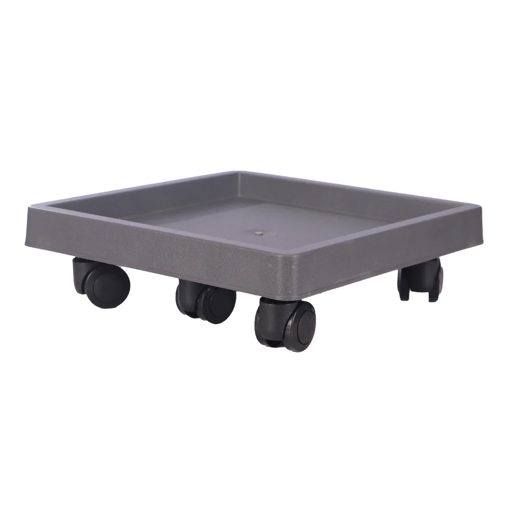 Square Plastic Plant Caddy with Wheels - Image 9