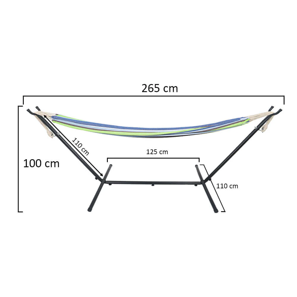 Standing Double Swinging Hammock with Sturdy Steel Frame - Image 8