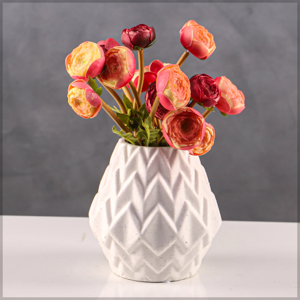 Stylish White Ceramic Vase - Image 3