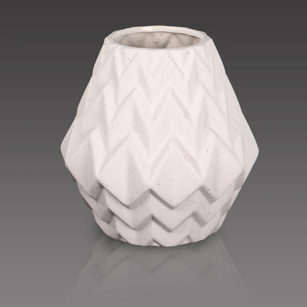 Stylish White Ceramic Vase - Image 4