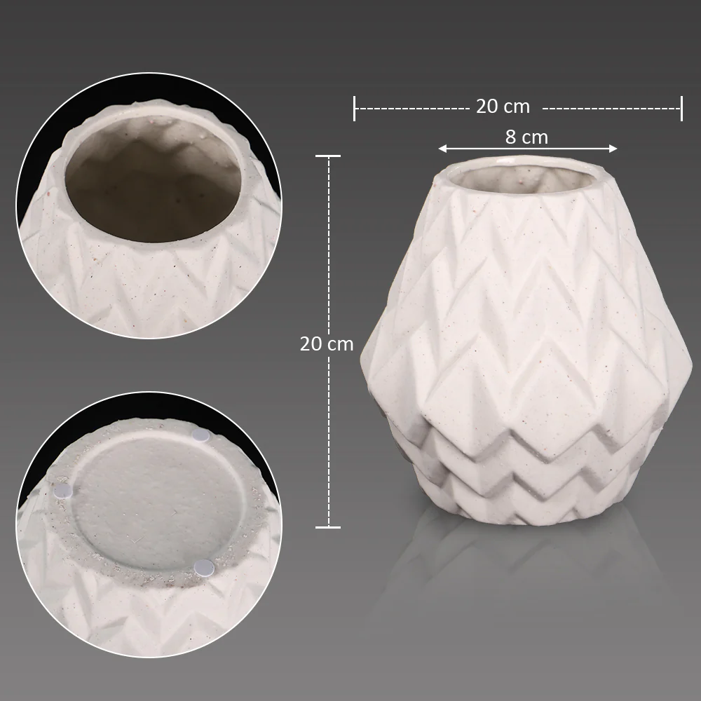 Stylish White Ceramic Vase - Image 5