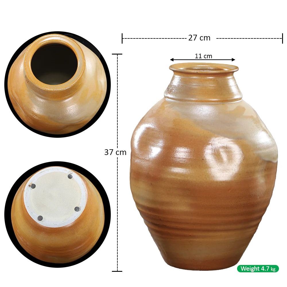 Terracotta Colored Ceramic Vase - Image 5