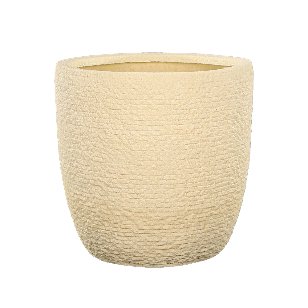 Textured Beige Concrete Planter Pot - Image 8