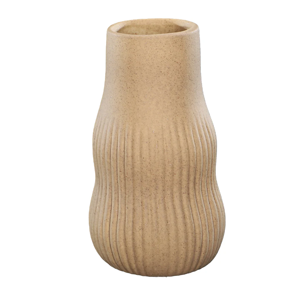 Textured Ribbed Ceramic Vase - Image 3