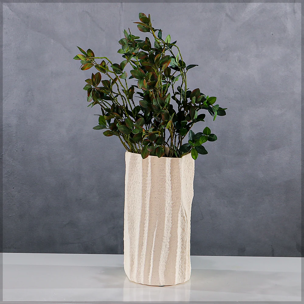 Tree Bark Textured Ceramic Vase - Image 3