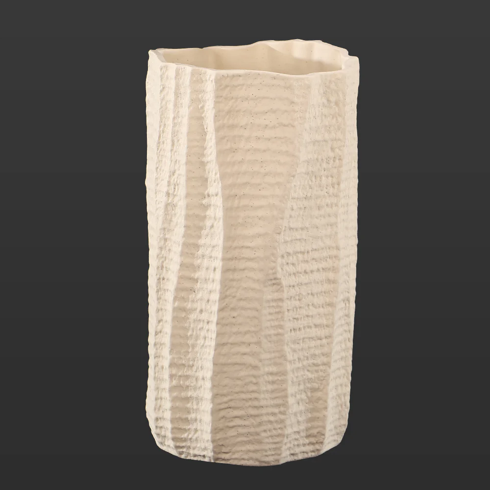 Tree Bark Textured Ceramic Vase - Image 4