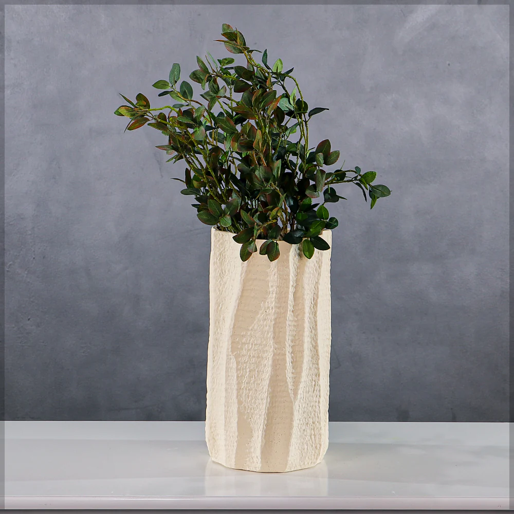 Tree Bark Textured Ceramic Vase - Image 6