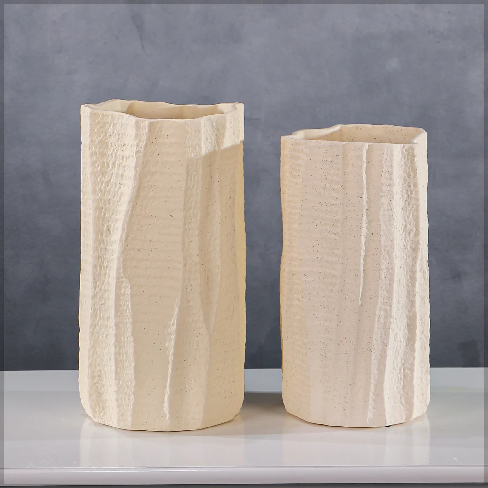Tree Bark Textured Ceramic Vase - Image 7