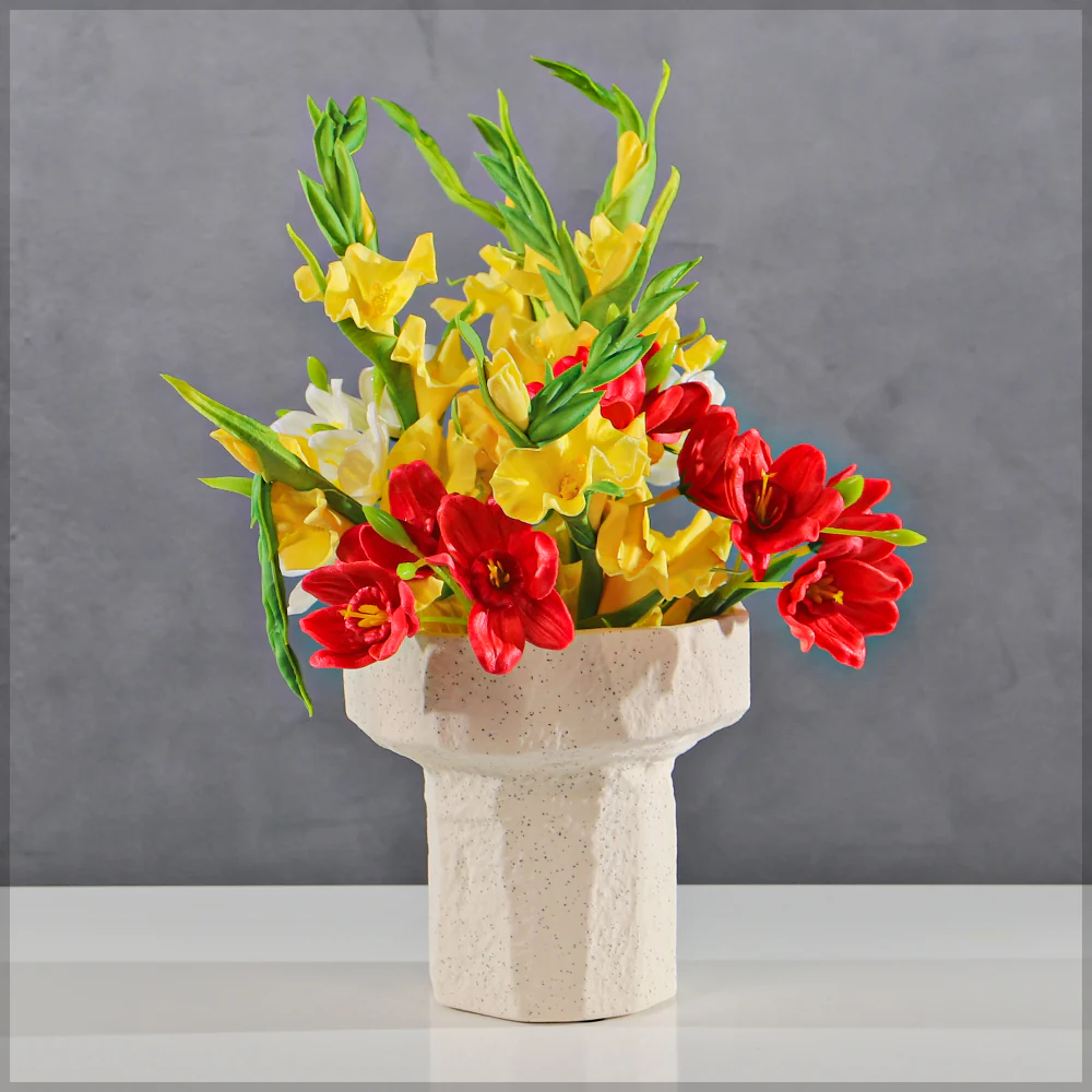 Unique Footed Ceramic Vase - Image 3