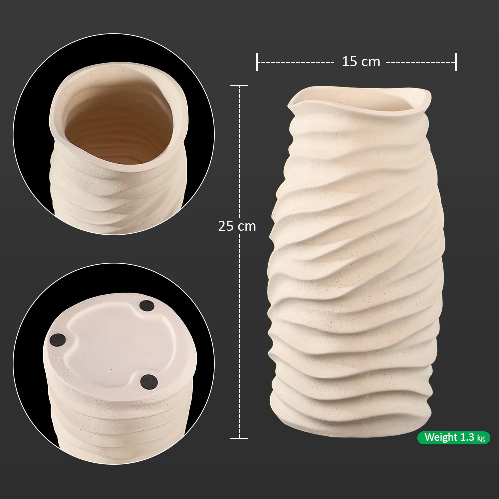 Wave Design Ceramic Table Vase - Image 2