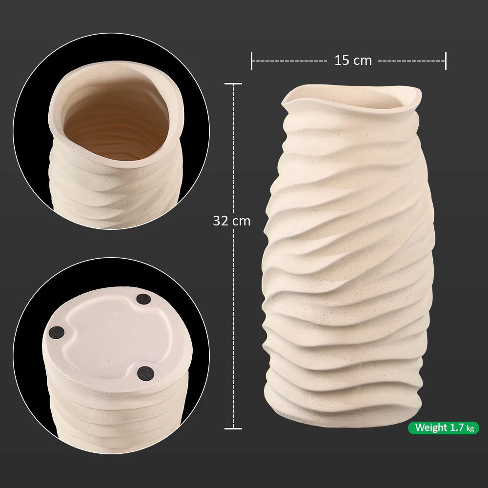 Wave Design Ceramic Table Vase - Image 5