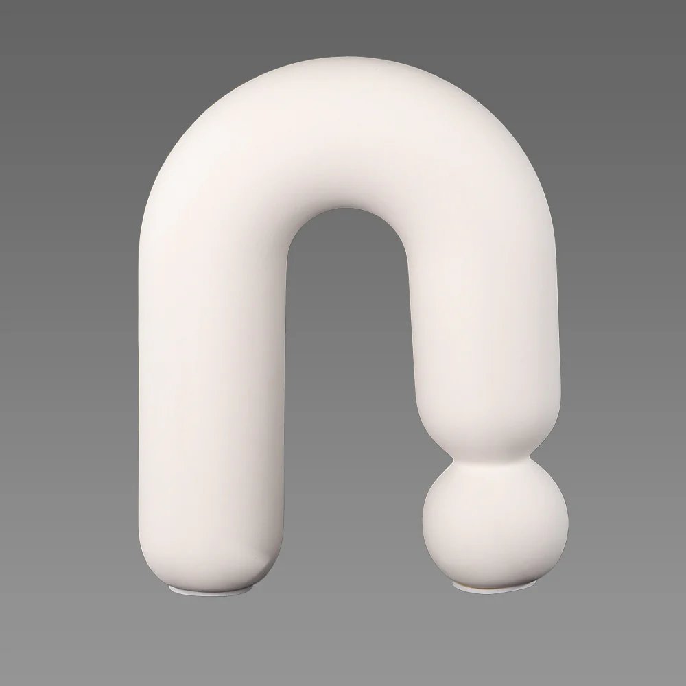White Ceramic Table Top Bubble Design Vase - Image 3