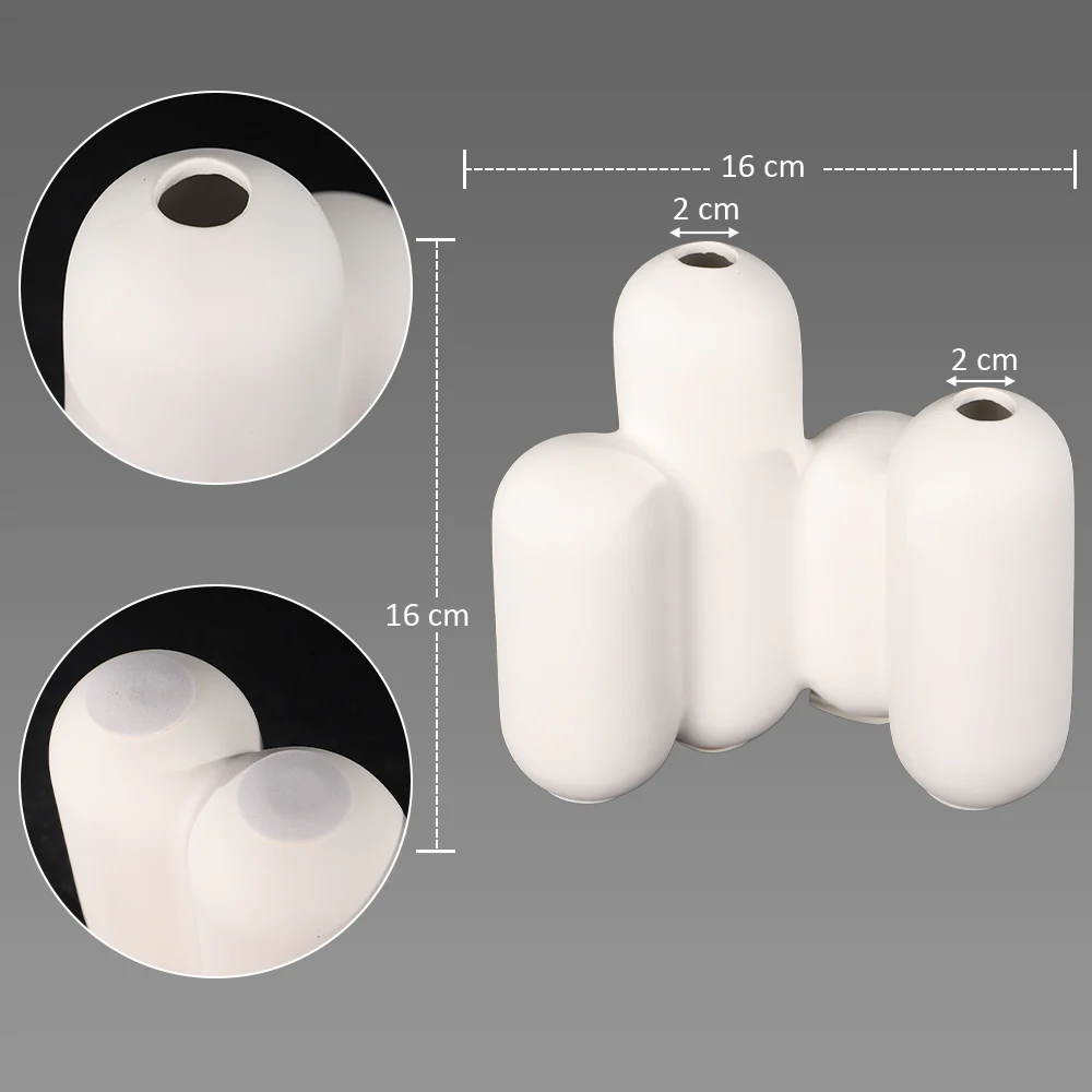 White Ceramic Table Top Bubble Design Vase(Flower Not Included) - Image 3